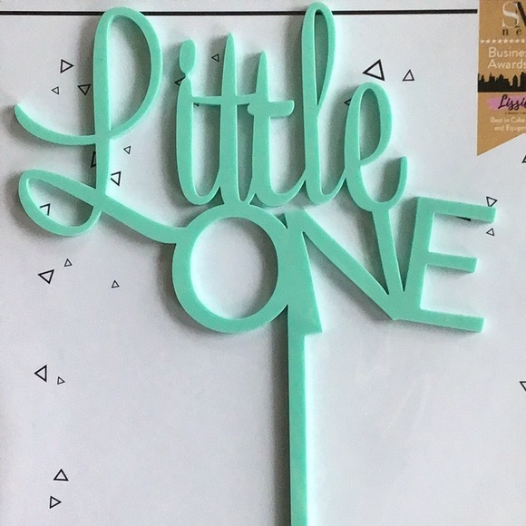 LissieLou Little One Baby Shower Cake Topper Premium 3mm Acrylic Mint Green NEW - Picture 1 of 4